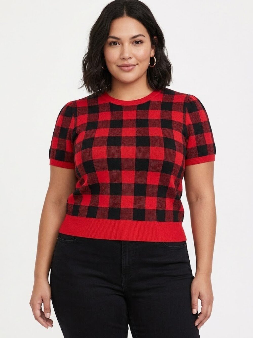 NWT Polo Ralph Lauren Cotton-Wool Short-Sleeve Jumper Buffalo Plaid Sweater XXL